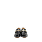 Chanel Size 35 Letter Loafer Shiny Calfskin Black LGHW
