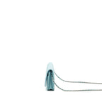 CHANEL Classic Wallet On Chain Lambskin Light Blue SHW