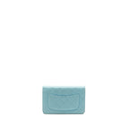 CHANEL Classic Wallet On Chain Lambskin Light Blue SHW