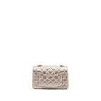 Chanel Mini Rectangular Flap Bag Perforated Metallic Lambskin Light Gold LGHW