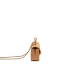Chanel Top Handle Mini Rectangular Flap Bag Lambskin Caramel LGHW(microchip)