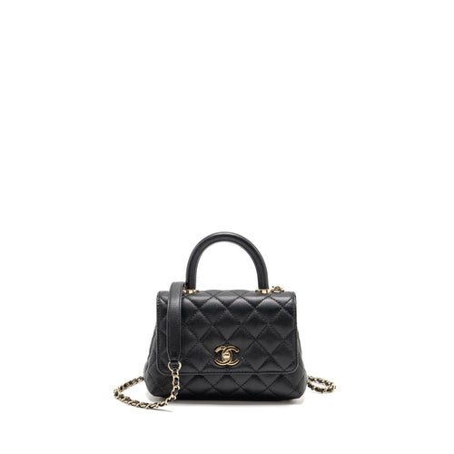 Chanel Mini Coco handle caviar black LGHW (microchip)