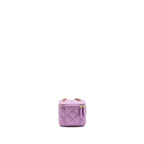 Chanel Pearl Crush Mini Vanity With Chain Lambskin Purple GHW