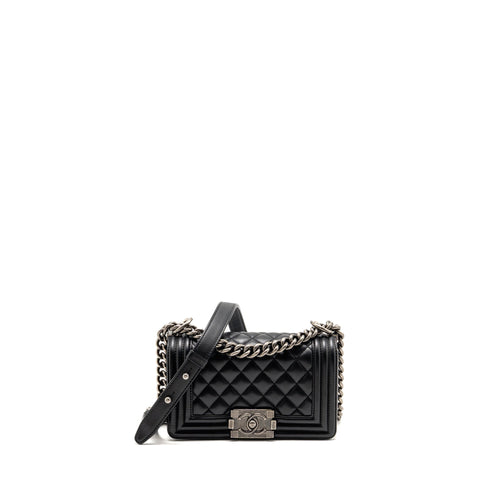 Chanel Small Boy Bag Calfskin Black SHW