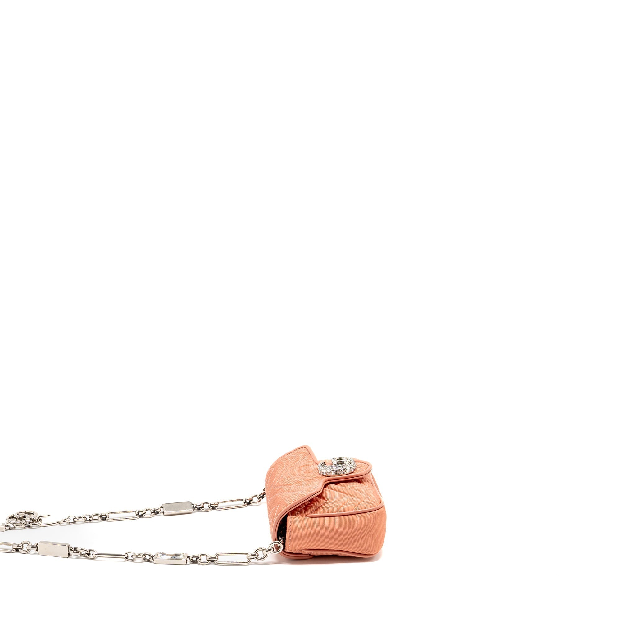 Gucci MINI GG Marmont crystal chain fabric/ crystal Pink SHW