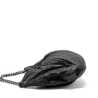 Chanel Coco Pleats Hobo Bag Calfskin Black Ruthenium Hardware