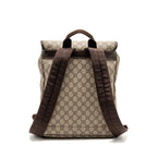 Gucci Single Buckle Backpack GG Supreme Canvas Brown SHW