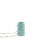 Gucci GG Marmont silk bucket crystal chain bag Fabric/ Crystal Light Blue SHW