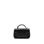 Chanel Top Handle Mini Rectangular Lambskin Black LGHW (Microchip)