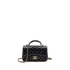 Chanel Top Handle Mini Rectangular Lambskin Black LGHW (Microchip)