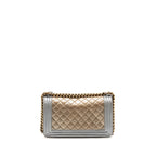 Chanel Medium Boy Bag Metallized Calfskin Bronze/Silver Multicoloured Hardware