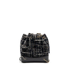 Chanel Small Gabrielle Tweed Backpack Black/White/Brown Multicolour Hardware