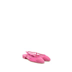 Chanel Size 37.5 Slingback Flats Suede/Mesh Pink