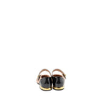 Chanel Size 37.5 Mary Janes Ballet Flats Leather/Patent Black/Light Pink GHW