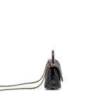 Chanel Mini Coco handle caviar black / burgundy handle LGHW (microchip)