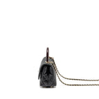 Chanel Mini Coco handle caviar black / burgundy handle LGHW (microchip)