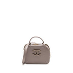 Chanel Coco Curve Vanity Bag with Top Handle Calfskin Grey GHW