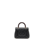 Chanel Mini Coco handle caviar black / burgundy handle LGHW (microchip)