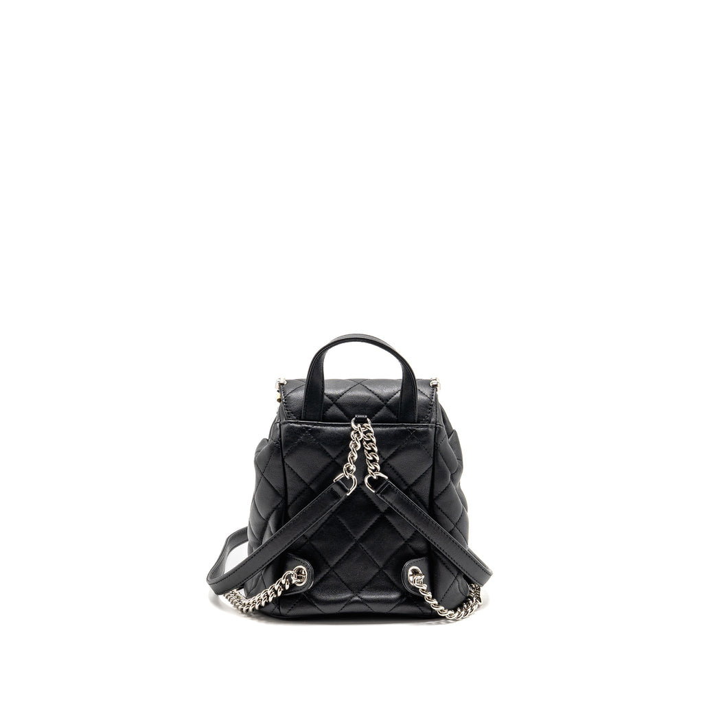 Chanel Quilted Metallic Bubble Backpack Lambskin Black Multicolour Hardware