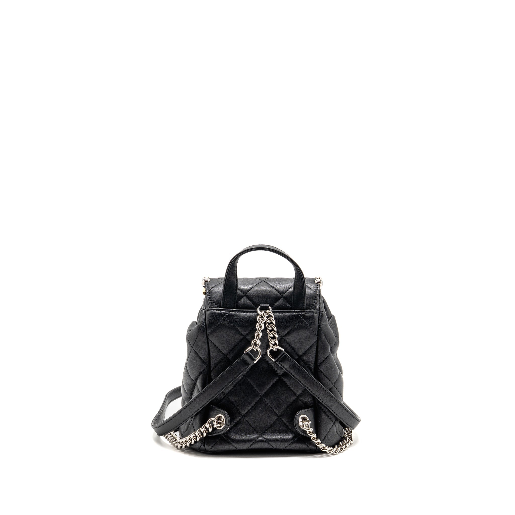 Chanel Quilted Metallic Bubble Backpack Lambskin Black Multicolour Hardware