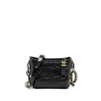 Chanel Small Gabrielle Hobo Bag Aged Calfskin Black Multicoloured Hardware