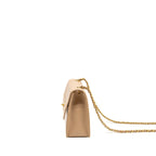 Chanel Vintage Trapezoid Shoulder Bag Quilted Lambskin Beige GHW
