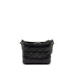 Chanel Small Gabrielle Hobo Bag Aged Calfskin Black Multicoloured Hardware