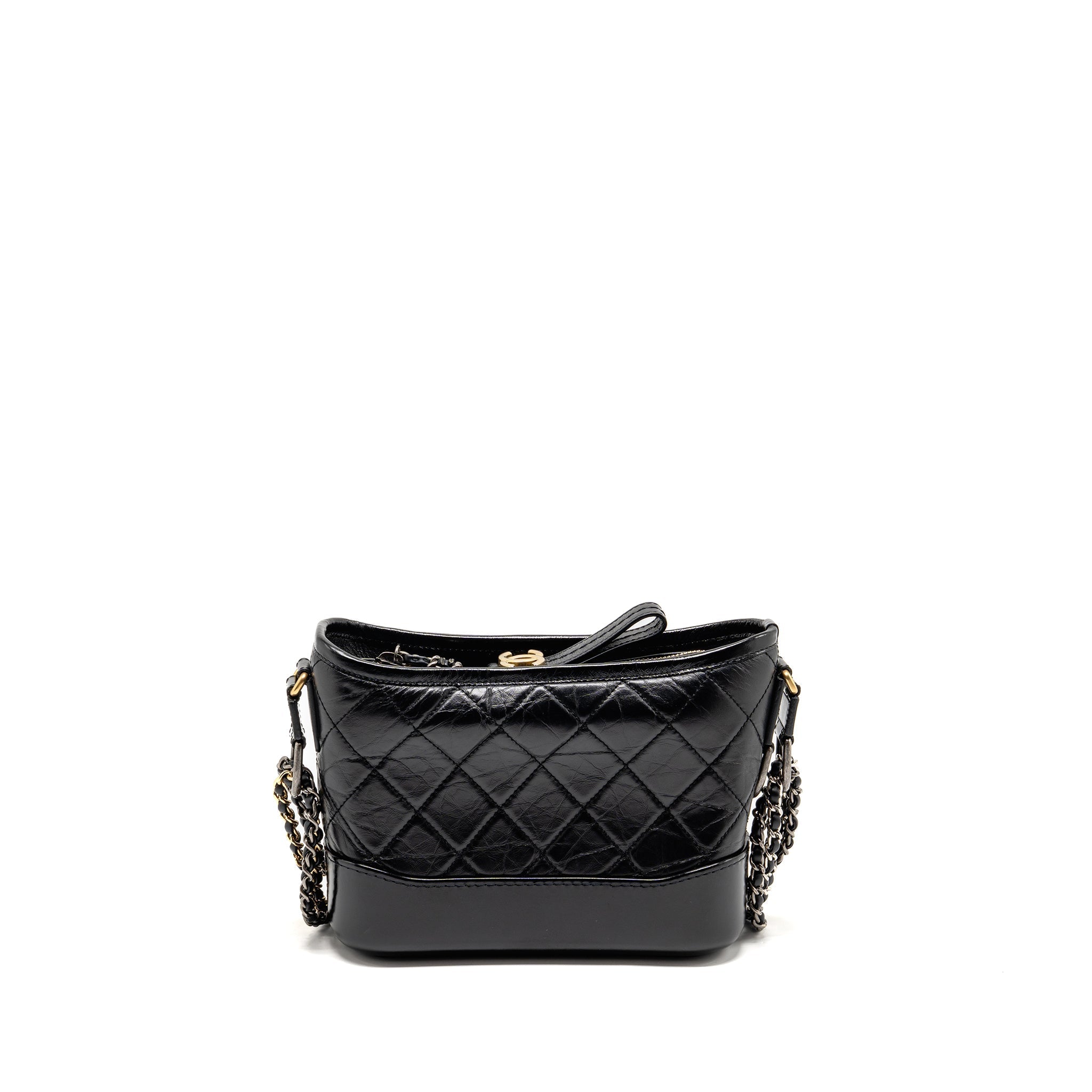 Chanel Small Gabrielle Hobo Bag calfskin Black Multicolor hardware