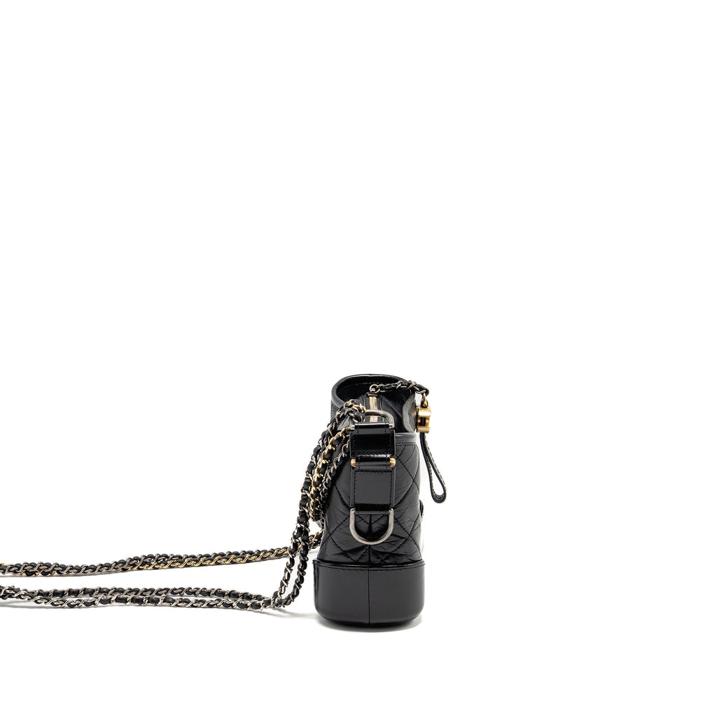 Chanel Small Gabrielle Hobo Bag calfskin Black Multicolor hardware