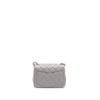 Chanel Pearl Crush Mini Square Flap Bag Lambskin grey GHW (Microchip)