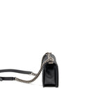 Chanel Medium Boy Bag Chevron Caviar Black Ruthenium Silver Hardware