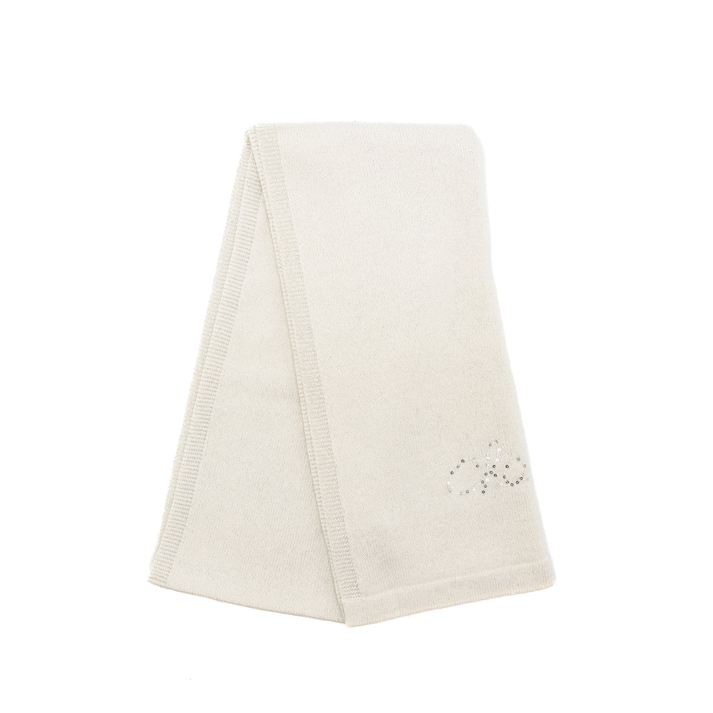 Chanel Letter Muffler/Scarf Cashmere/Polyamide silver/white