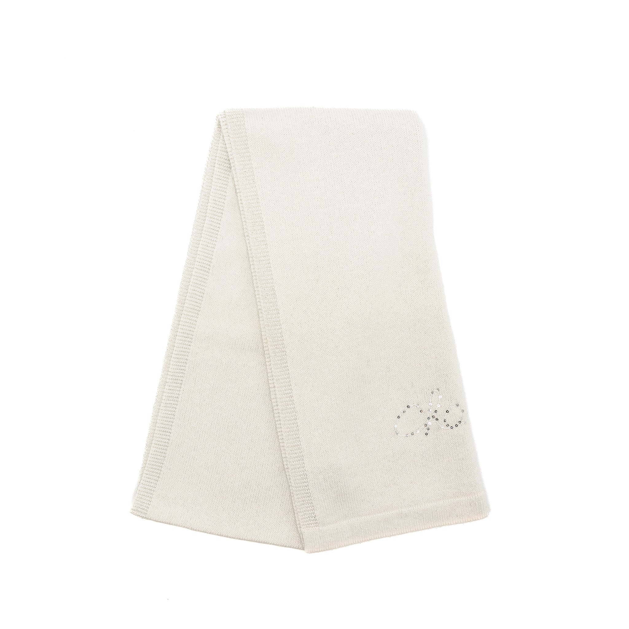 Chanel Letter Muffler/Scarf Cashmere/Polyamide silver/white
