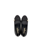 Chanel Size 36 CC Pearl Pumps Leather/Grosgrain Black