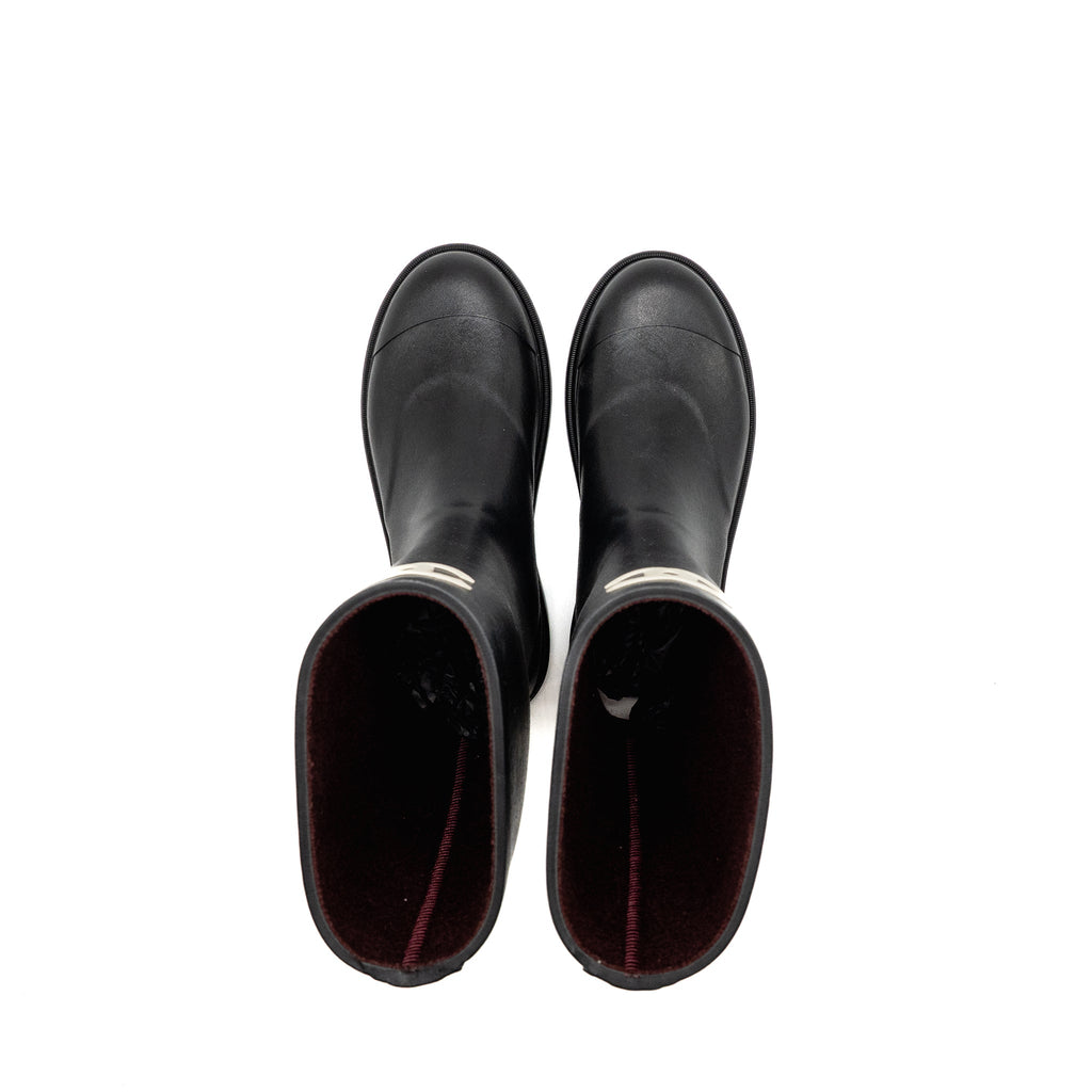 Chanel Size 38 25B High Boots Caoutchouc Black