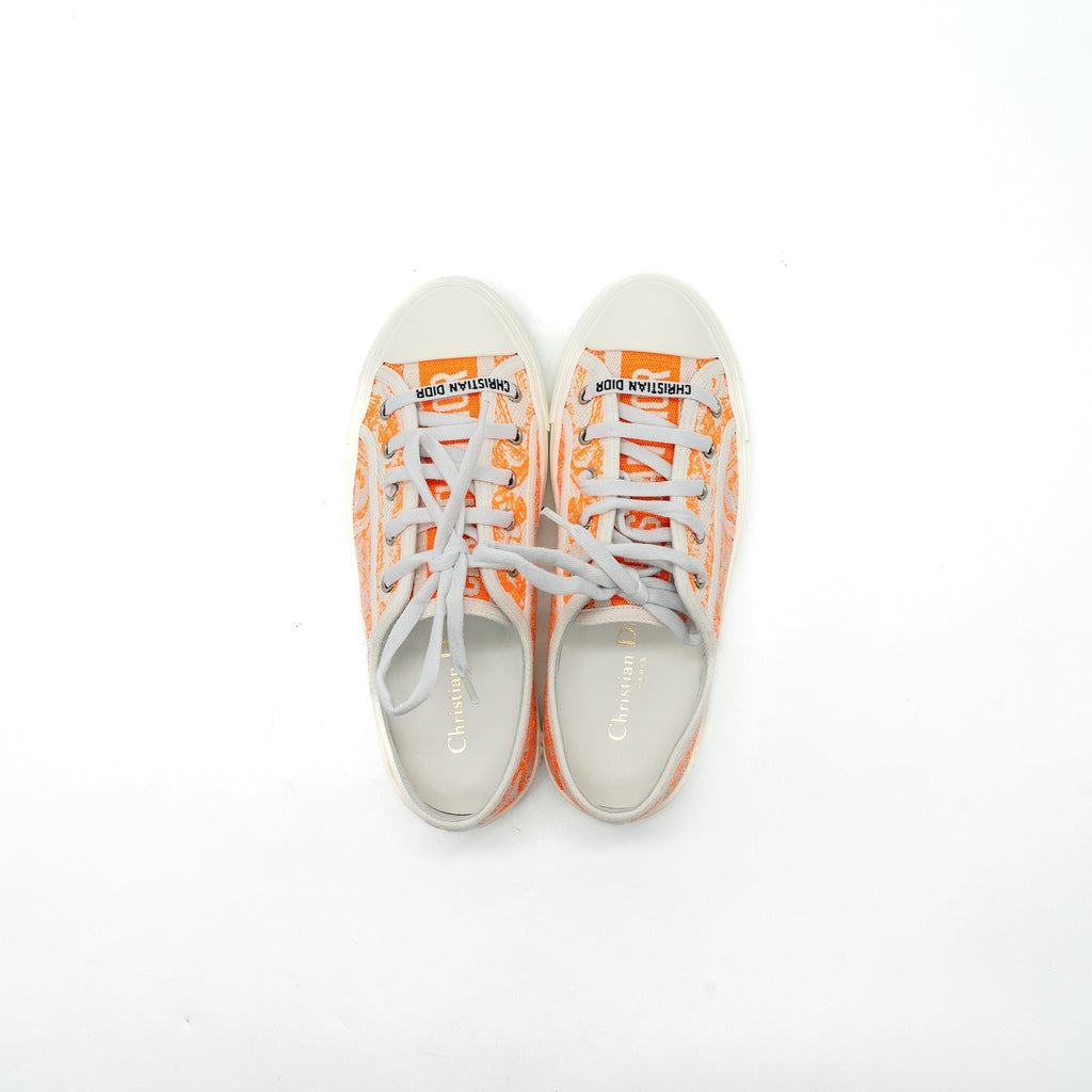 Dior size 36.5 Walk N Dior Sneaker White/Orange