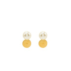 Dior Tribales Pearl Earrings Crystal Pink Gold Tone