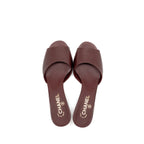 Chanel Size 39 Mule/Sandals with Pearl heels Lambskin Burgundy