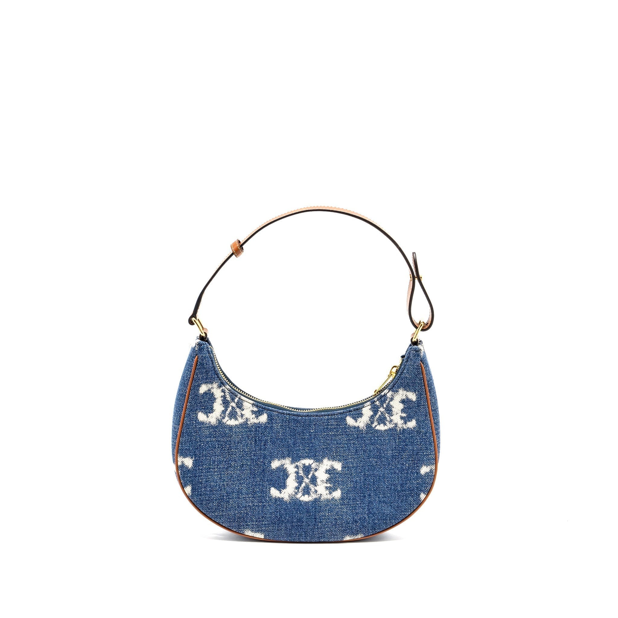 Celine Medium Ava Bag With Triomphe Denim Navy/Tan