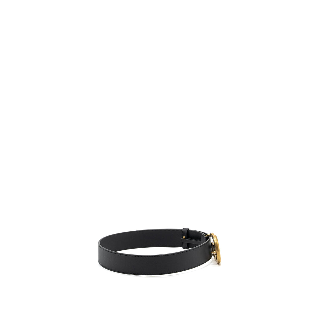 Gucci size 80 4cm width GG Marmont leather belt black GHW