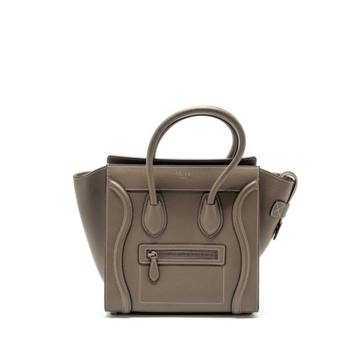 Celine Micro Luggage Bag Calfskin Grey