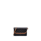 Celine Wallet On Strap Triomphe Canvas/Smooth Lambskin Tan