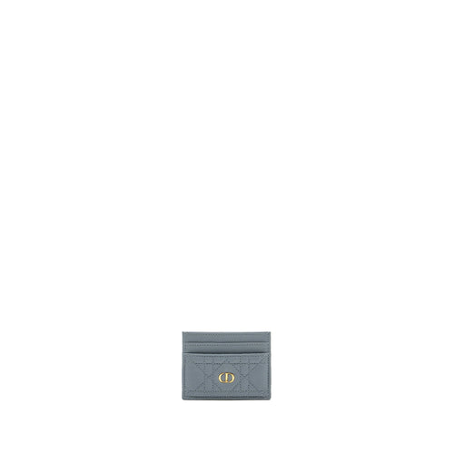 Dior Caro Five-Slot Card Holder Calfskin Grey LGHW