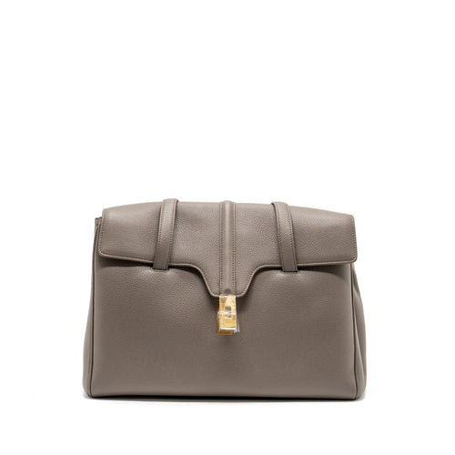 Celine Medium Soft 16 Bag Grained Calfskin Grey