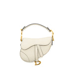 Dior Mini Saddle Bag Calfskin White Brushed GHW