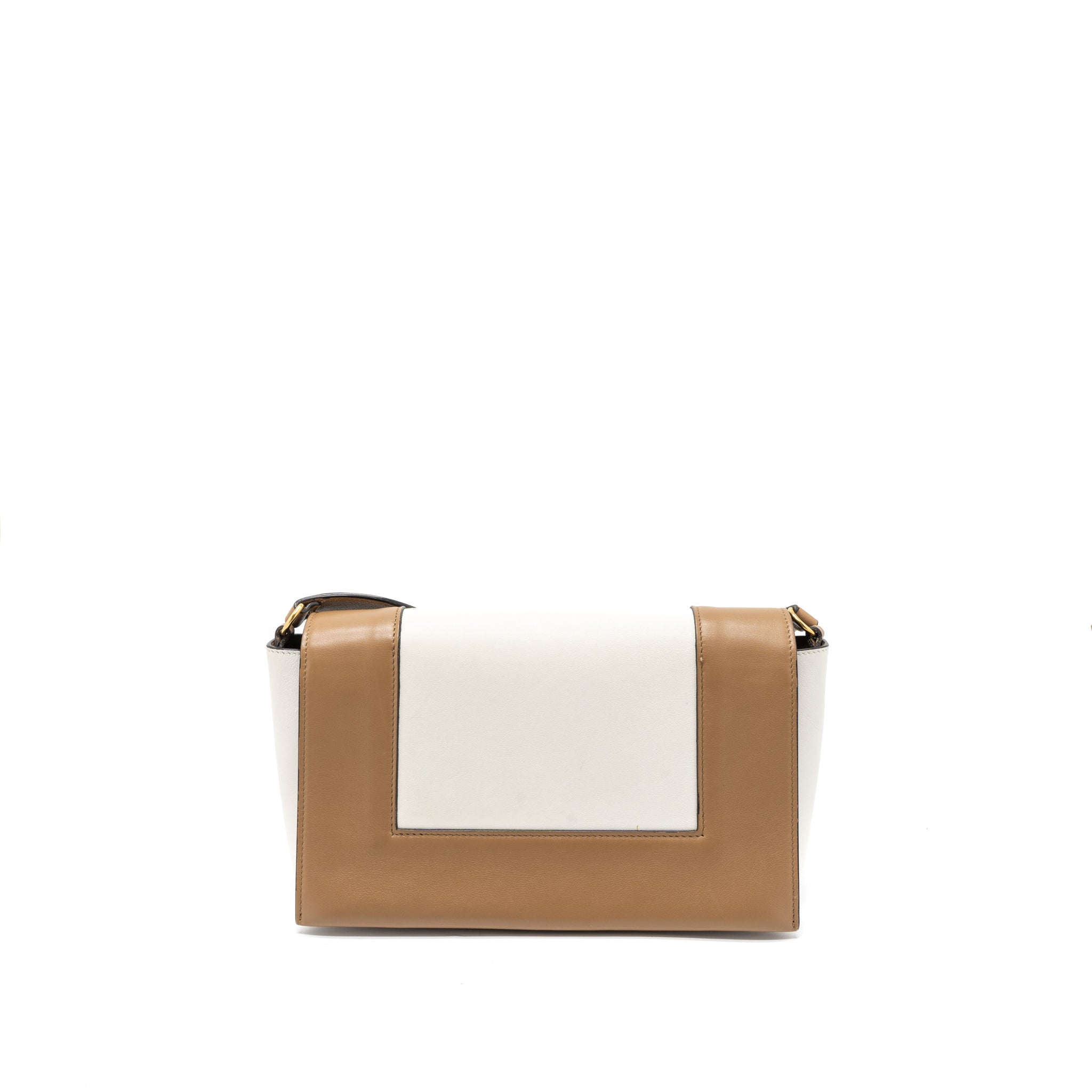 Celine Frame Bag Calfskin Cream/Brown Brushed