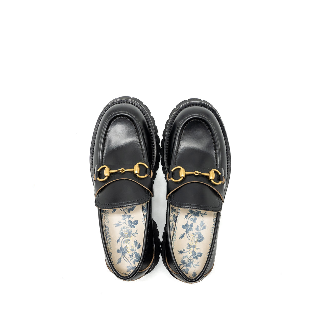 Gucci size 38 Jordan loafer calfskin black GHW