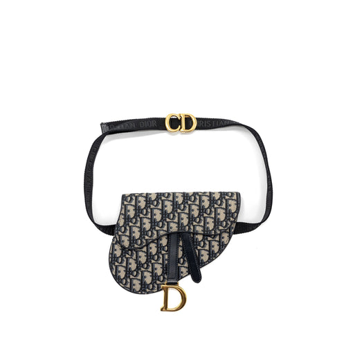 Dior Saddle Belt Bag Blue Dior Oblique Jacquard GHW