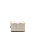 Bottega Veneta Small Cassette Bag Lambskin White SHW