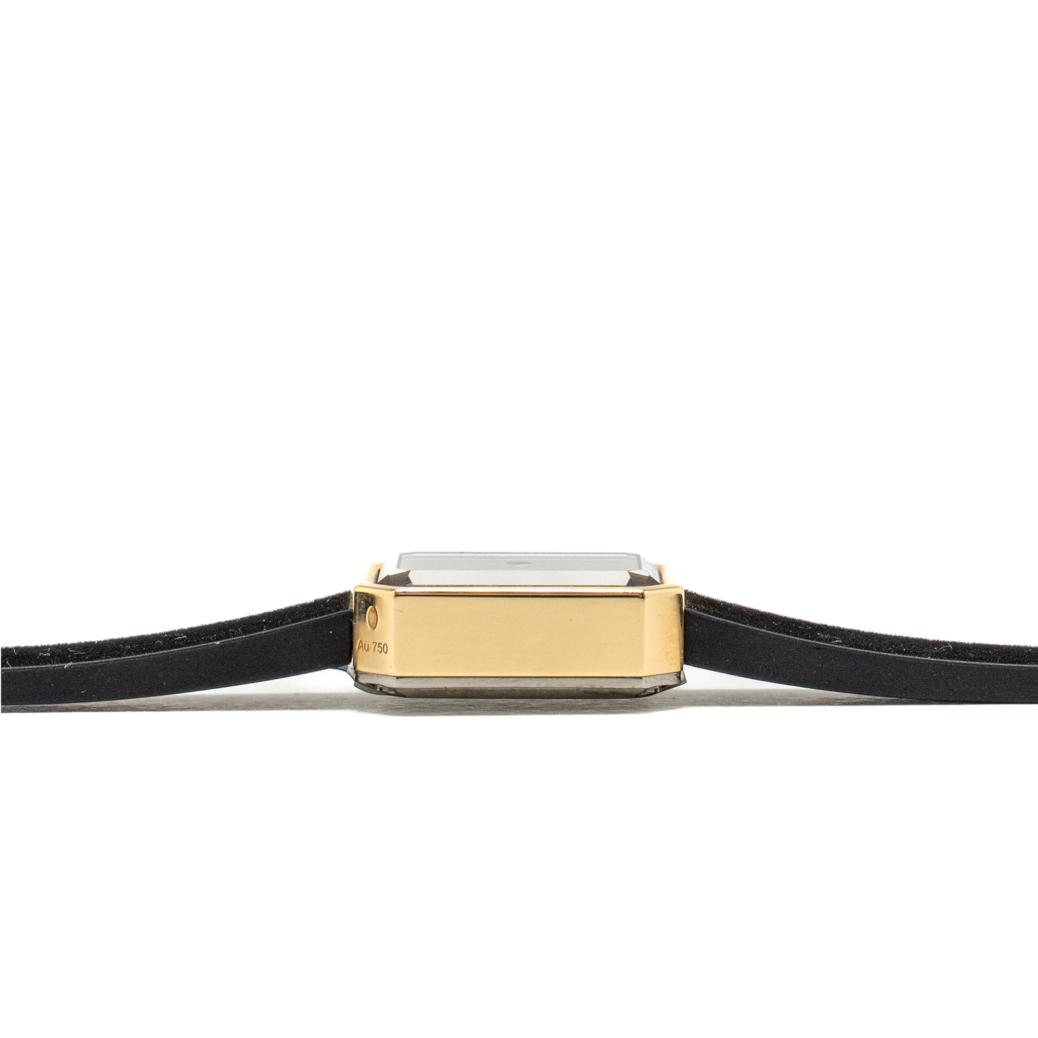 Chanel Premiere Ribbon Watch, Yellow gold / titanium, black lacquer dial